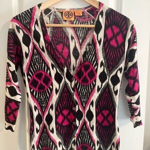 Tory Burch Pink and Gray Wool Sweater